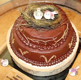 Chocolate torte with sugar nest